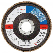 BOSCH X431 legyező csiszolótárcsa, Standard for Metal, 115 mm, 22,23 mm, 80 2608603654